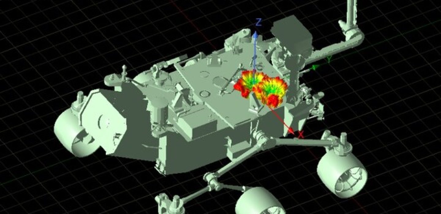 Ansys HFSS simulates the installed performance of an antenna on a lunar lander